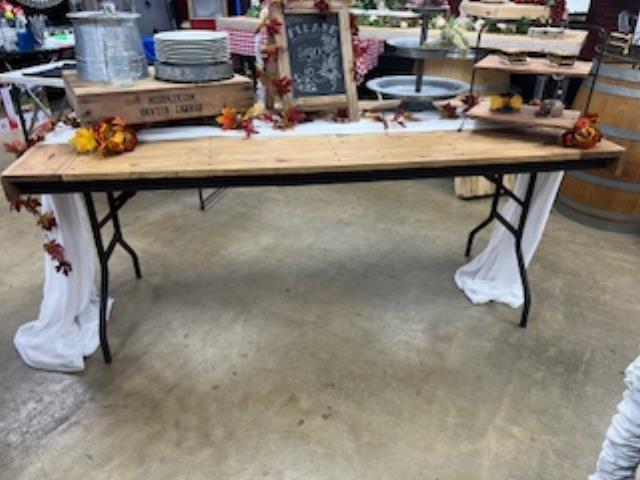 Where to rent TABLE, FARM FOLD OAK 32  x 74 in White Oak TX