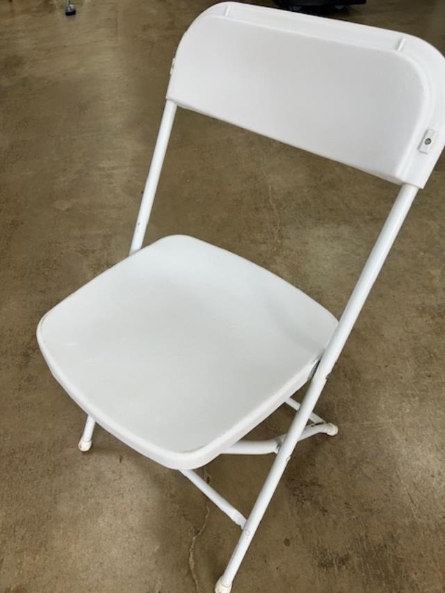 Where to rent CHAIR, FOLDING PLASTIC WHITE N-25 in White Oak TX